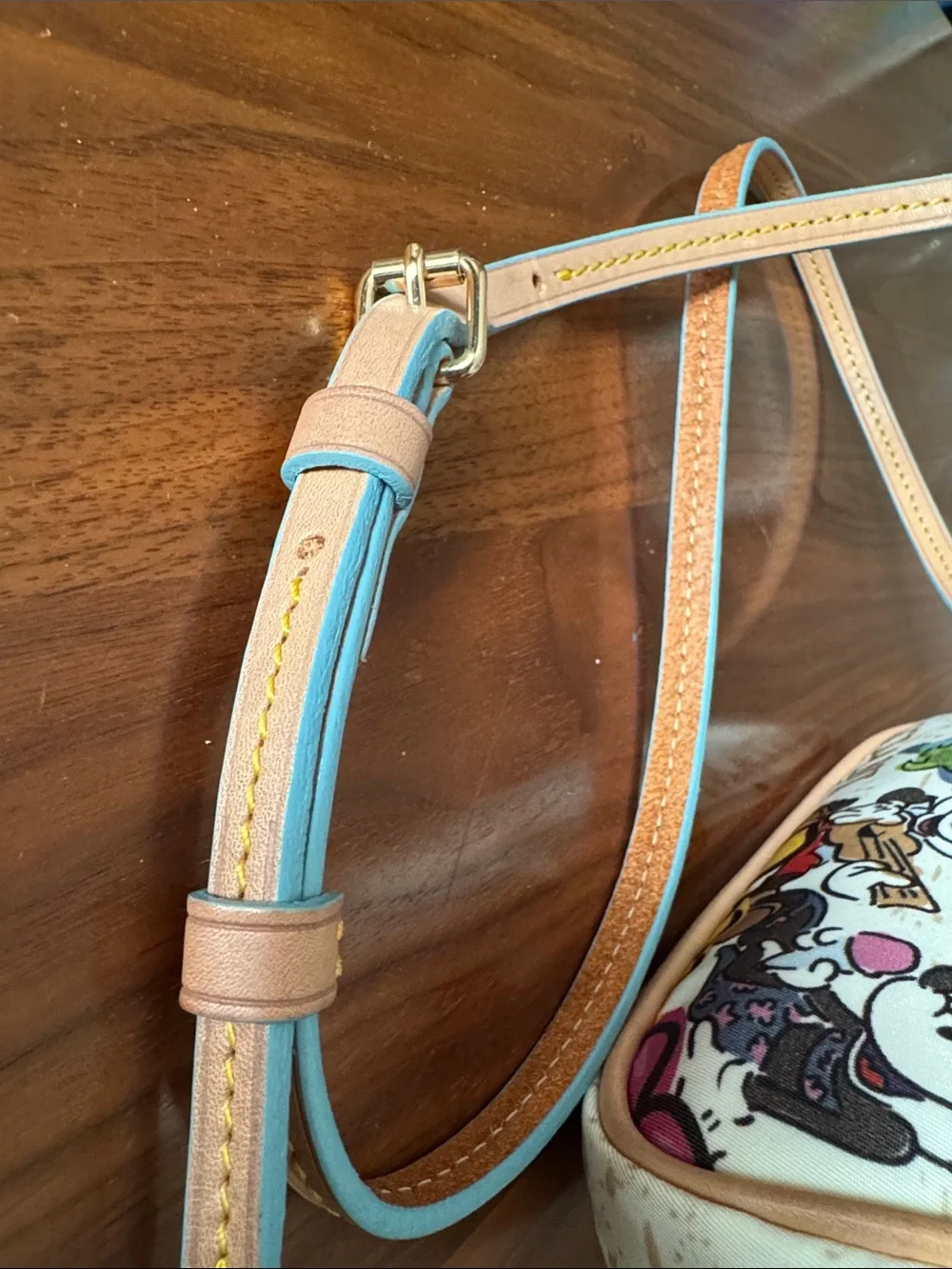 Dooney & Bourke Multicolor Mickey & Minnie Printed Crossbody Aulani Beach Scene